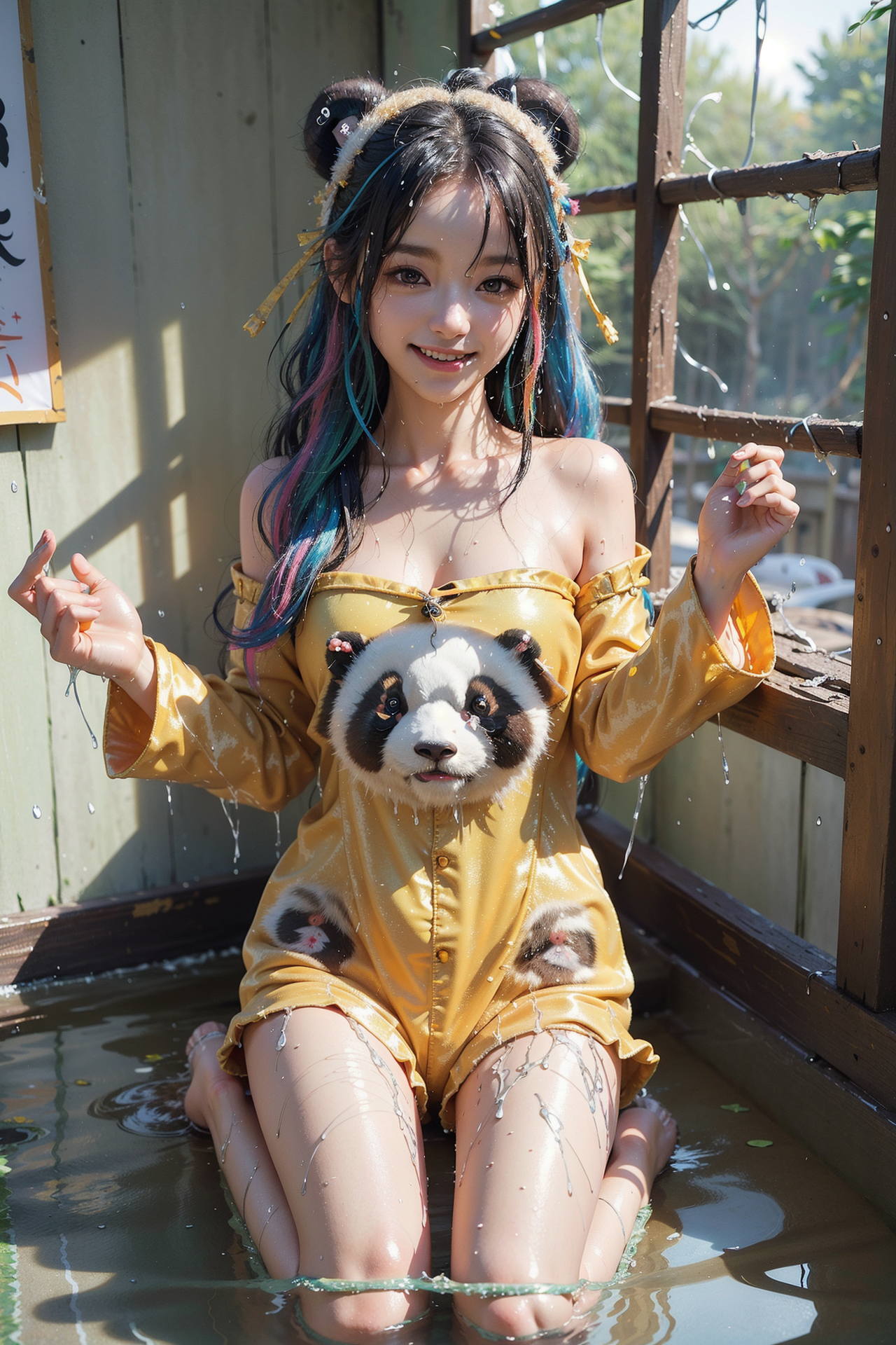 黄色いワンピースと パンダモチーフの笑顔ポートレート #笑顔 #美少女 #かわいい