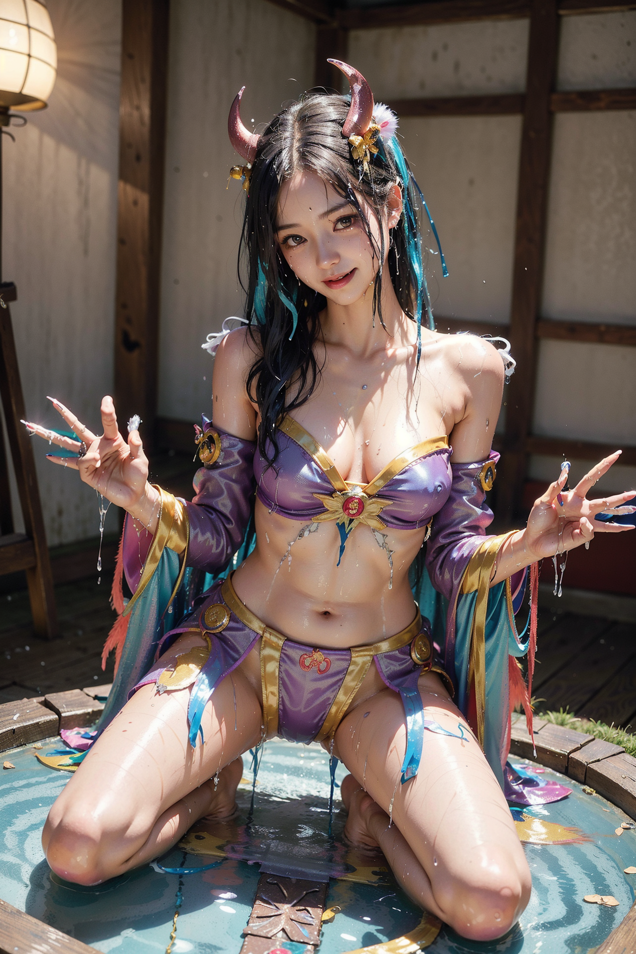 紫と青のファンタジーコスチューム #美少女 #コスプレ #キャラクター