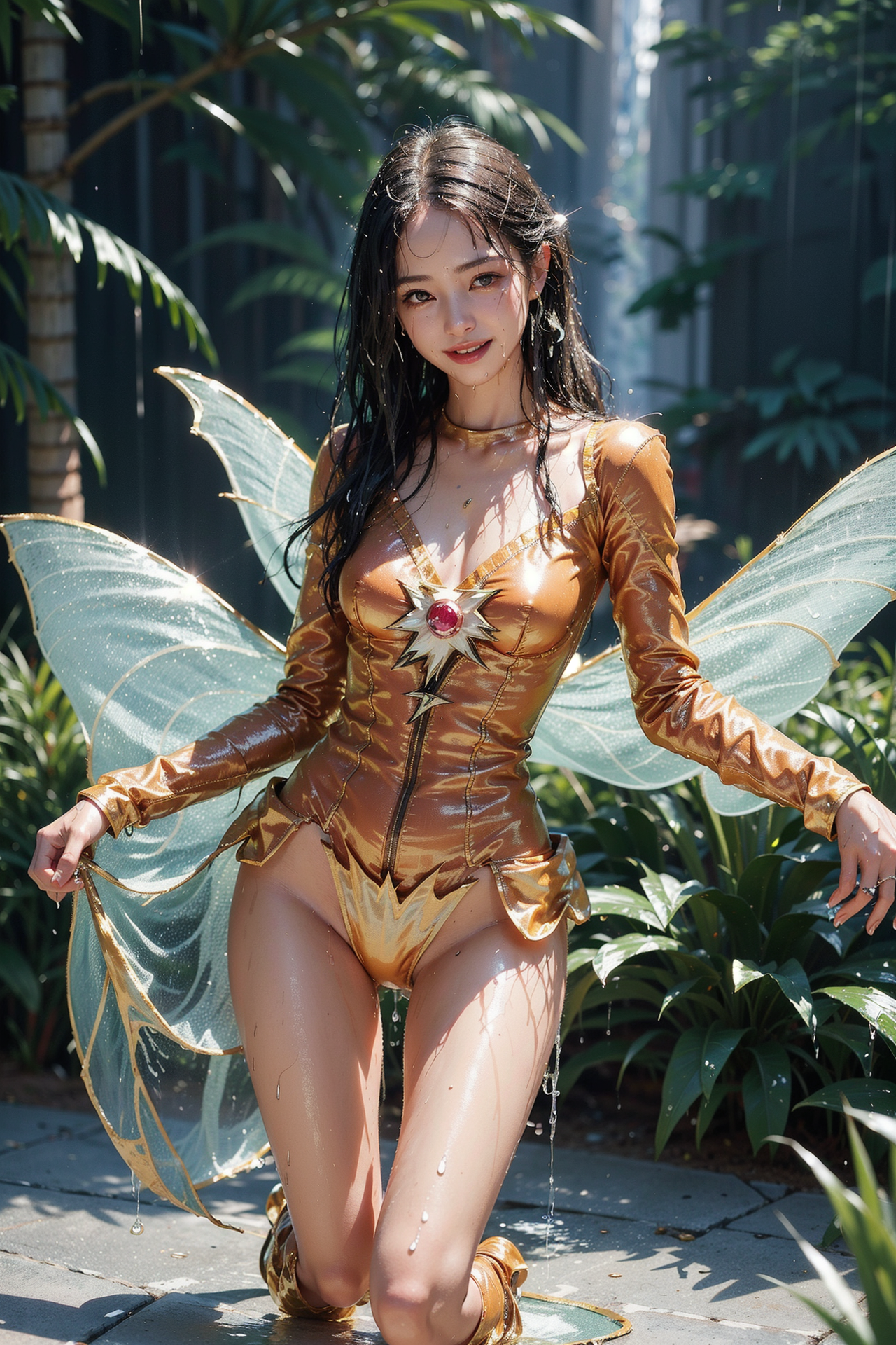 妖精の翼を纏った夏のポートレート #美少女 #屋外 #笑顔