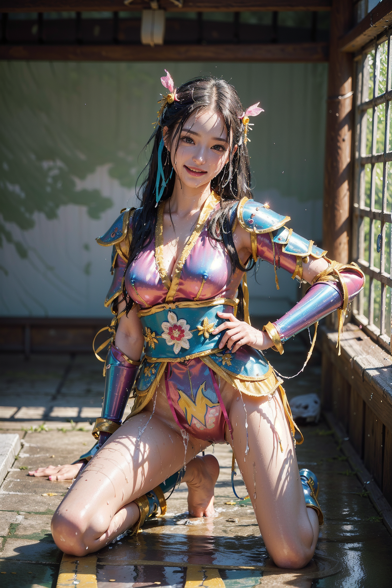 東洋風衣装の笑顔ポートレート #美少女 #アニメ調 #笑顔