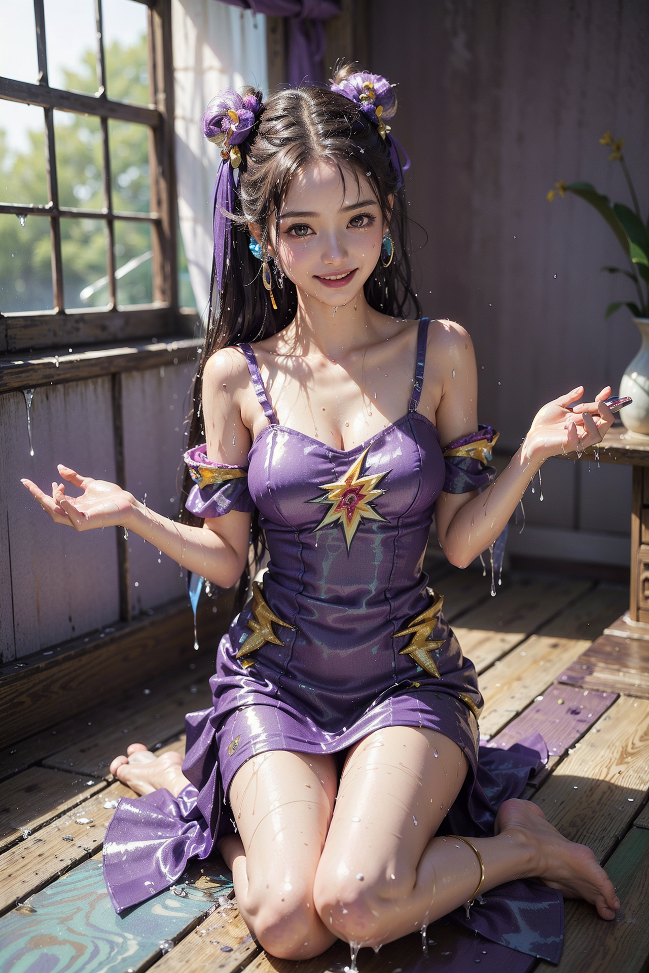紫色ドレスの美少女ポートレート #美少女 #コスプレ #かわいい