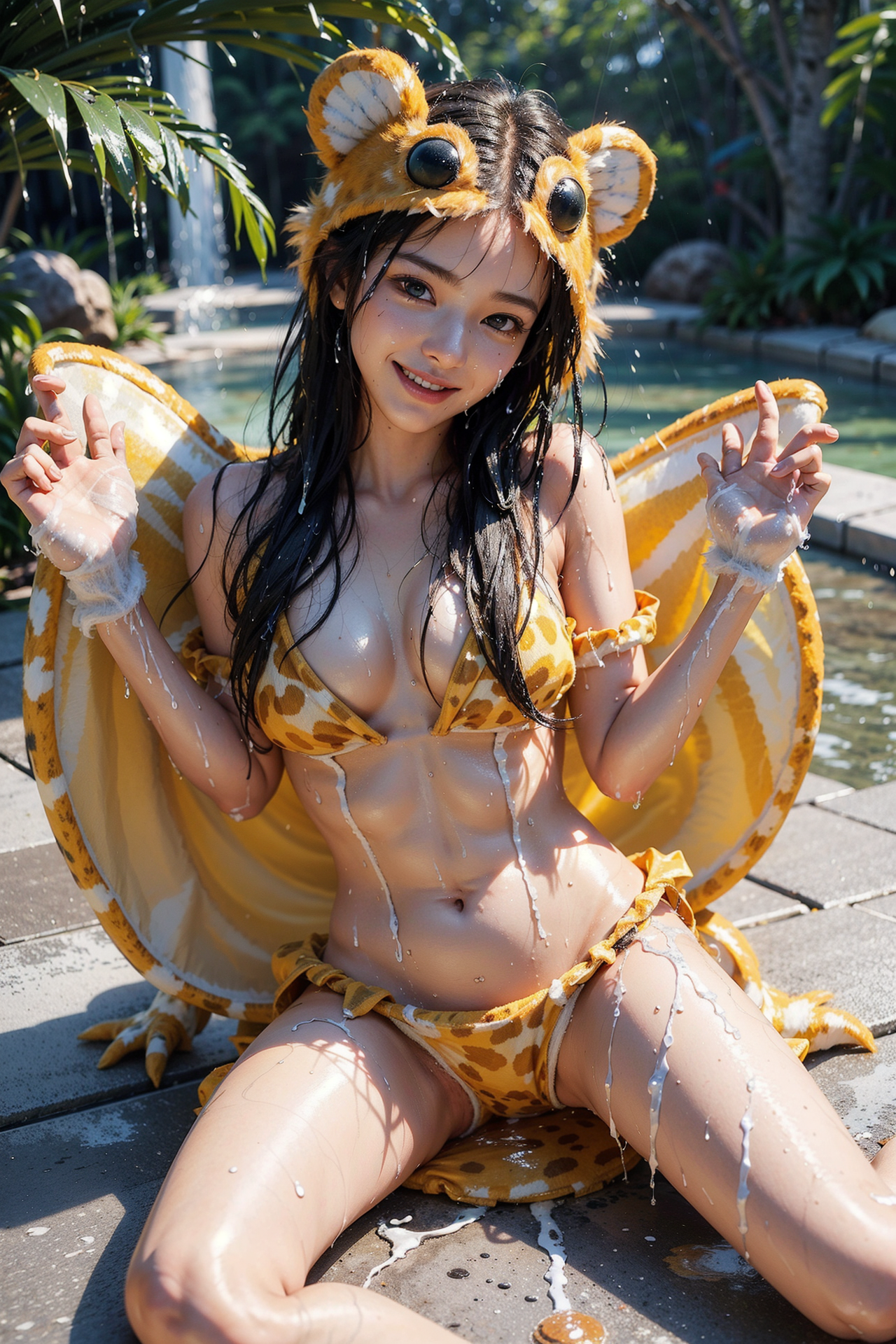 動物耳フードの笑顔ポートレート #美少女 #笑顔 #屋外