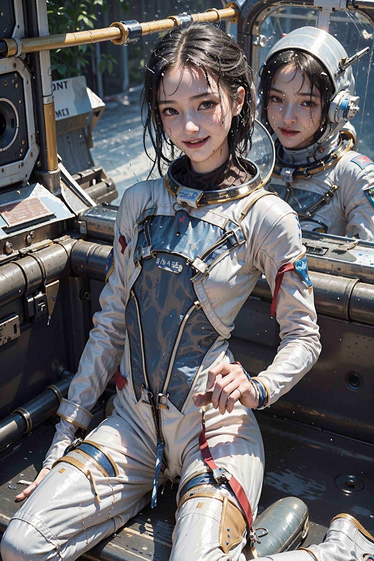 宇宙服姿の笑顔ポートレート #美少女 #笑顔 #屋外
