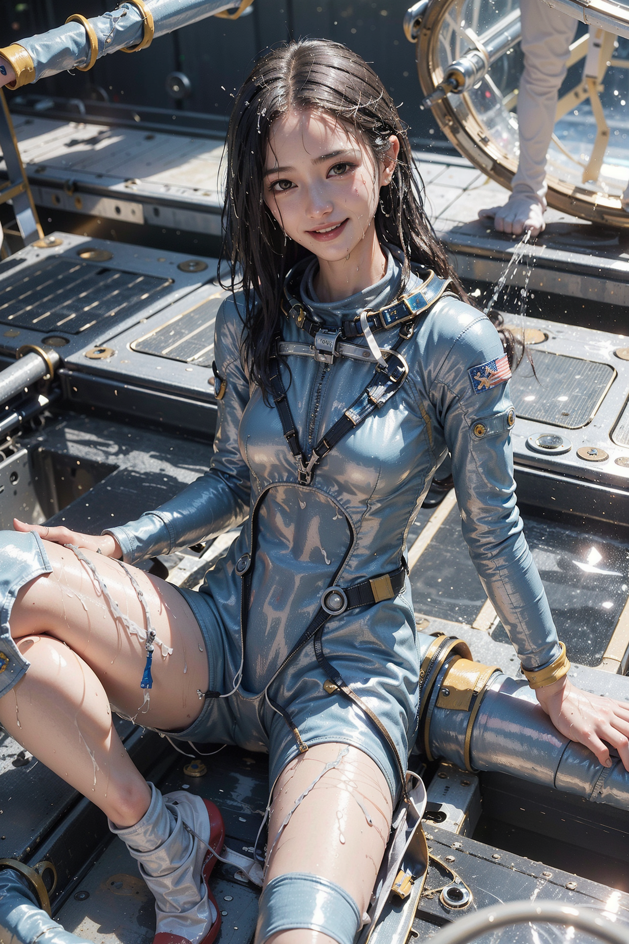 宇宙船内の笑顔ポートレート #美少女 #アニメ調 #笑顔