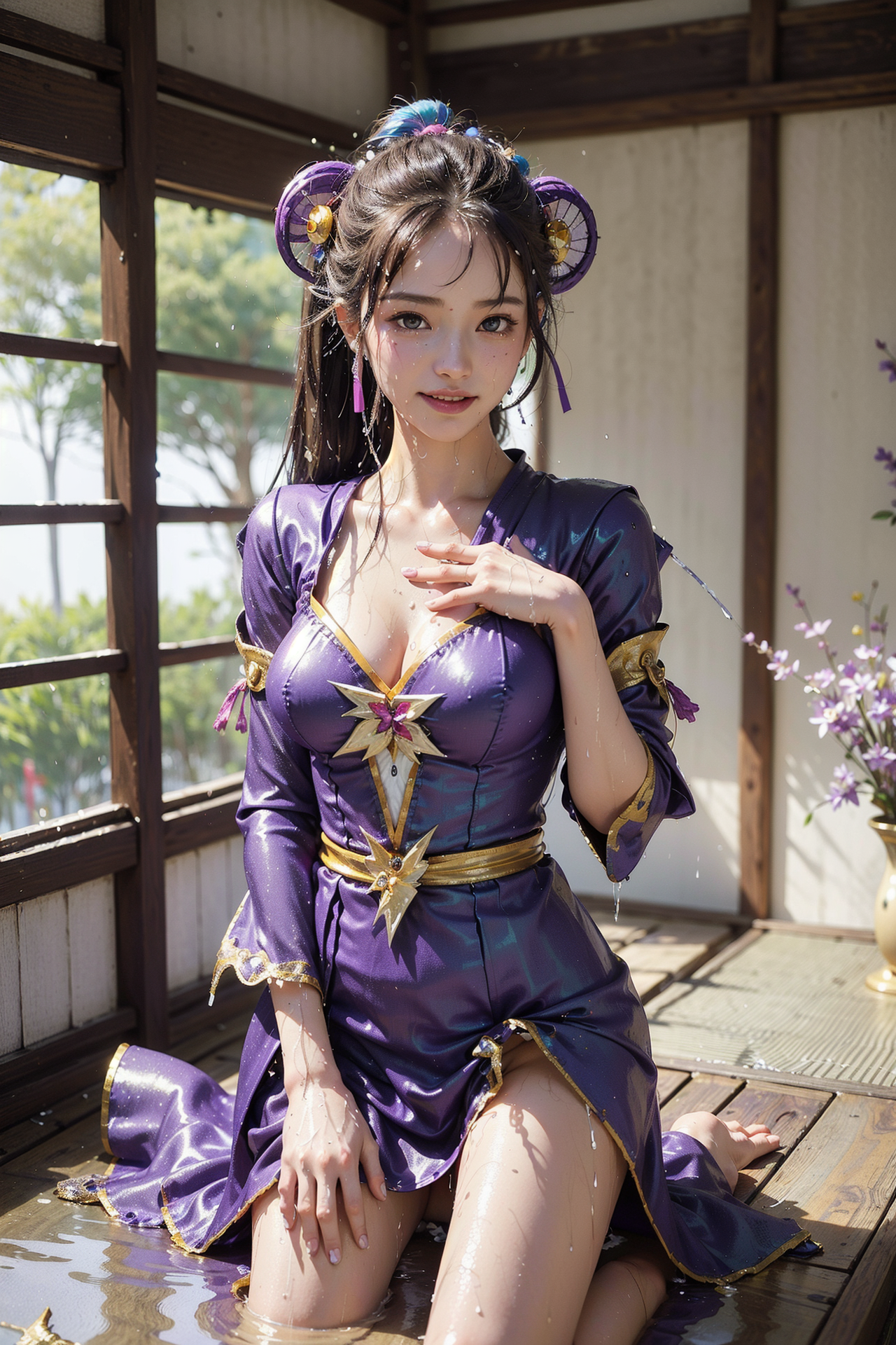 紫と金の艶やかな東方衣装ポートレート #美少女 #ファッション #コスプレ