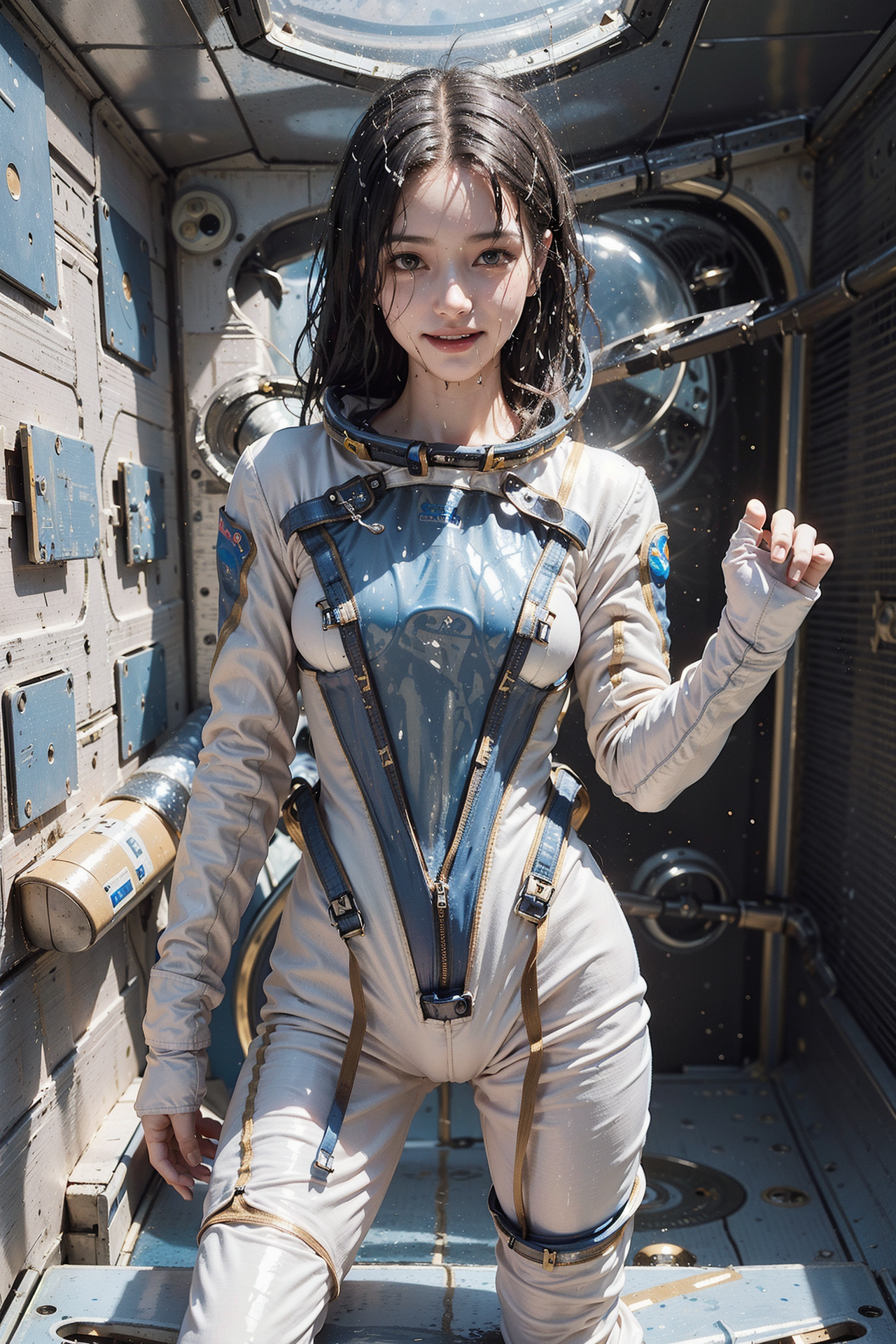 宇宙船内のアストロノート・ポートレート #美少女 #宇宙服 #未来感