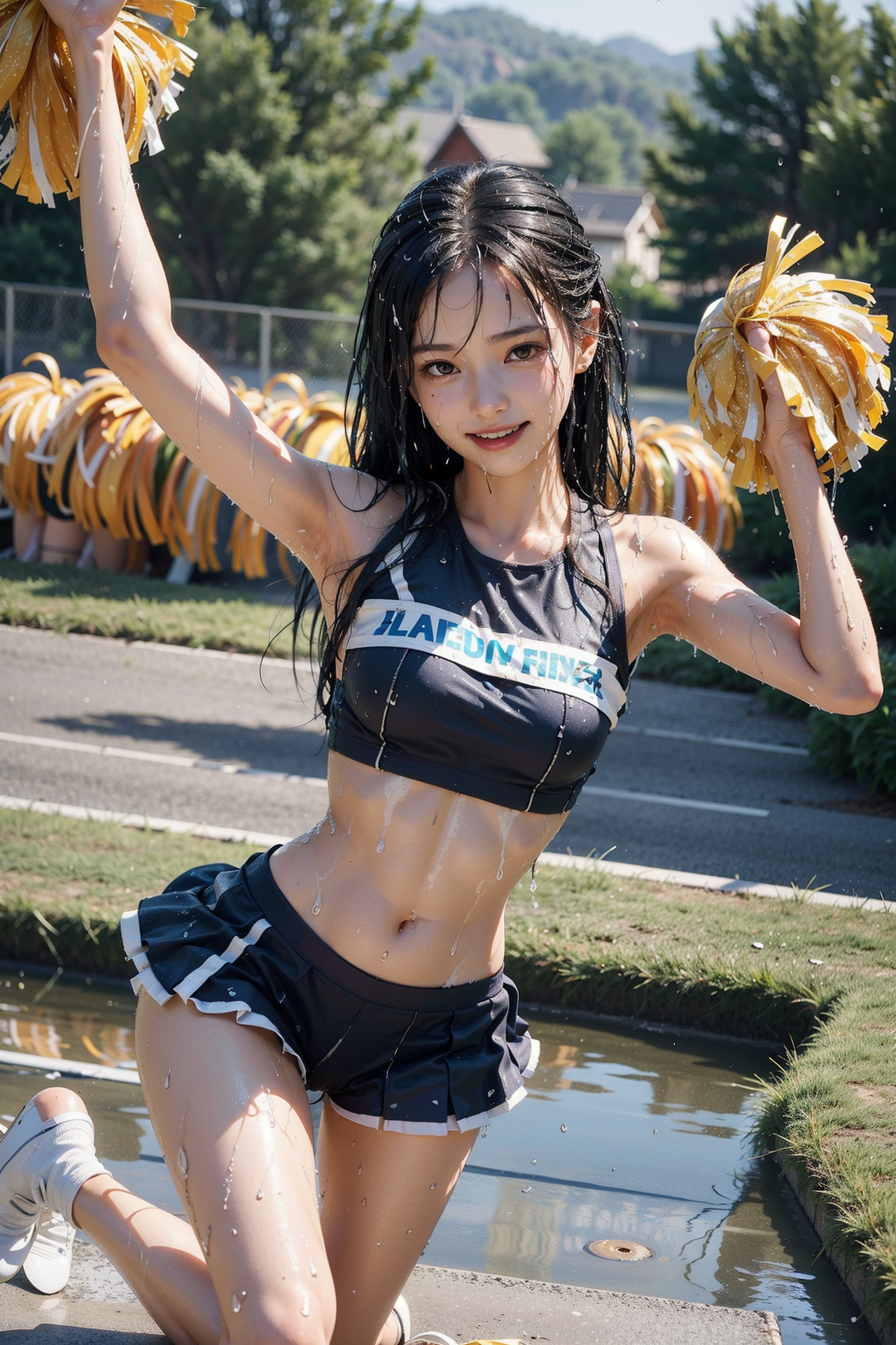 チアリーダー風の元気な少女ポートレート #美少女 #屋外 #ファッション
