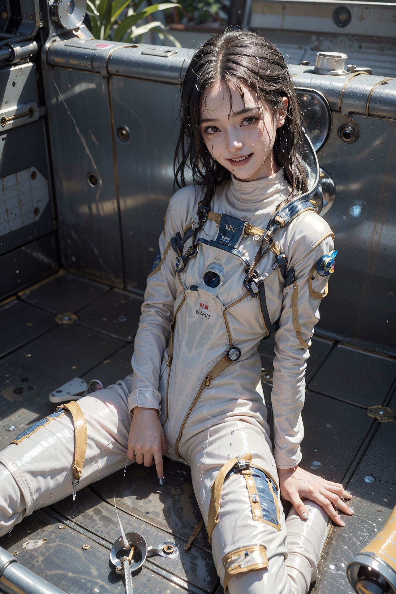 宇宙服姿の笑顔ポートレート #美少女 #笑顔 #屋外