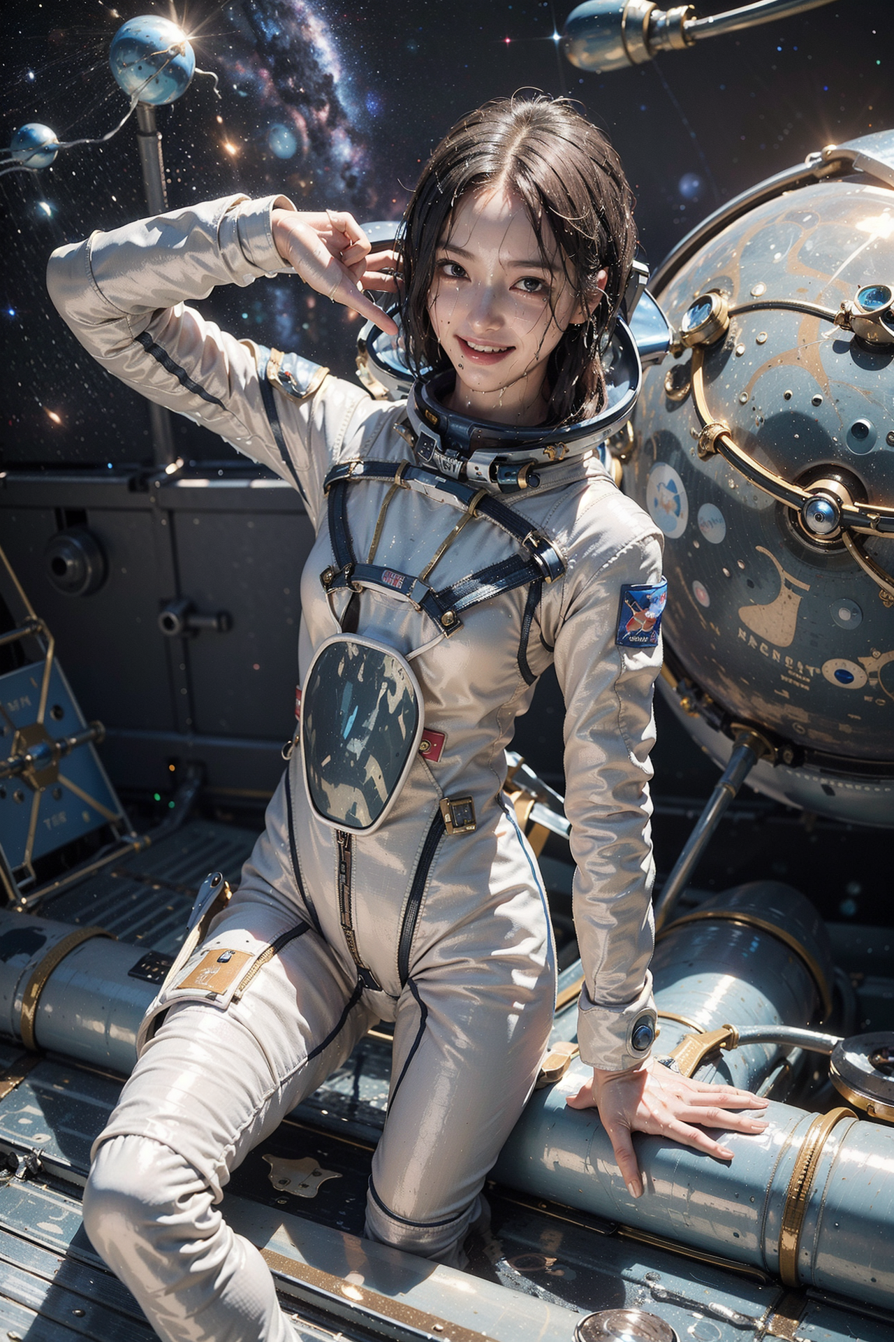 宇宙ステーションの宇宙服美少女 #宇宙服 #宇宙人 #未来的