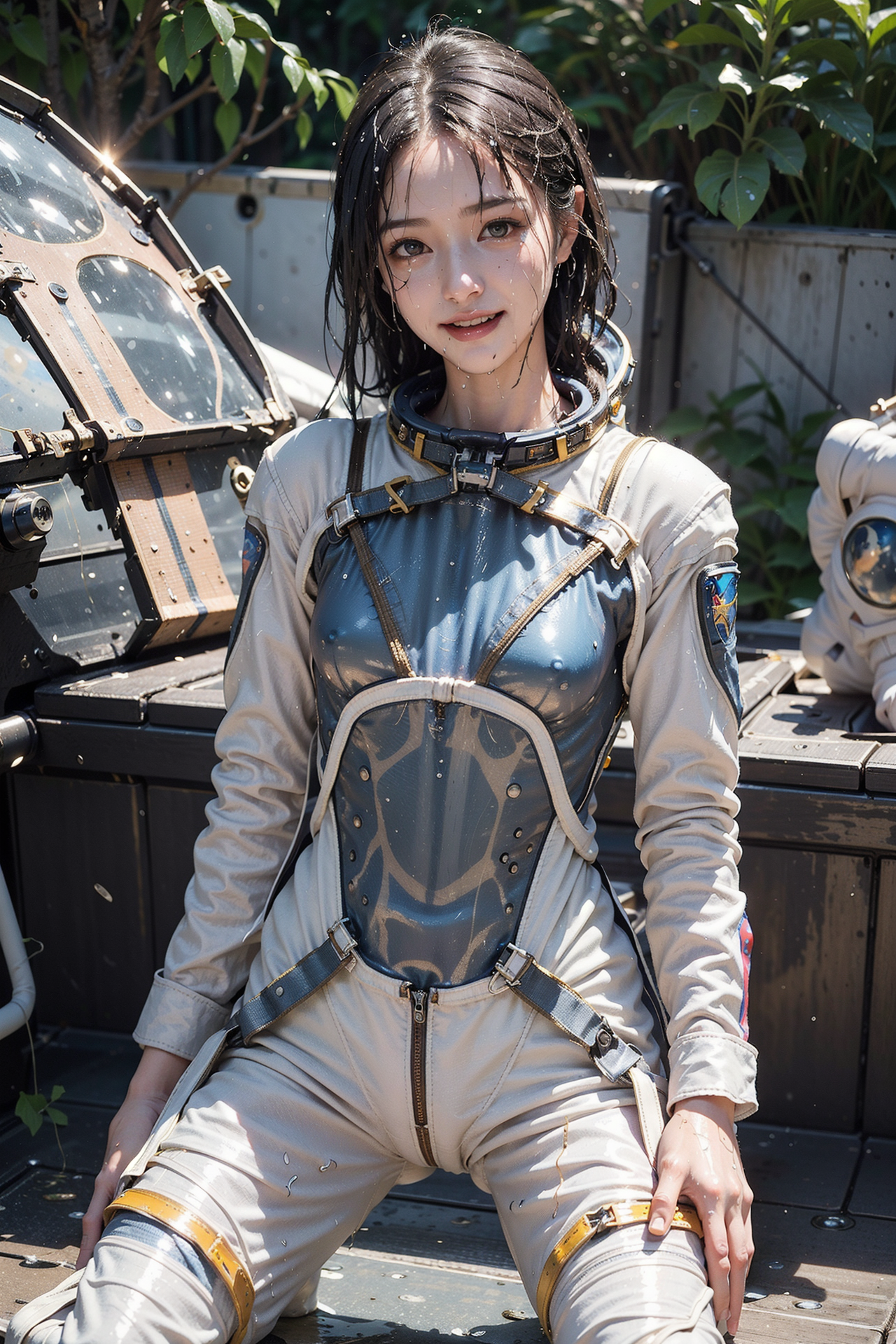 宇宙服姿の美少女、屋外での爽やかなポートレート #美少女 #屋外 #笑顔
