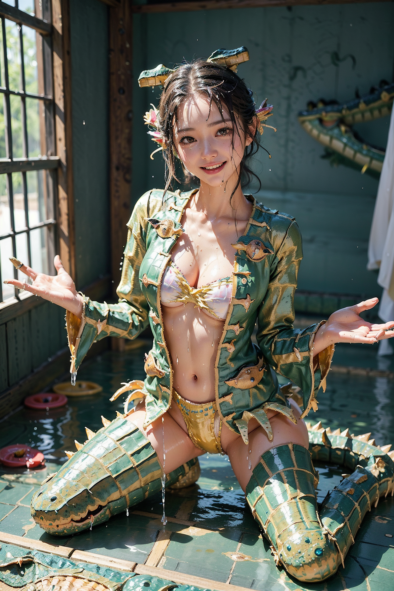 水中の幻想的ポートレート #美少女 #アニメ調 #ファッション