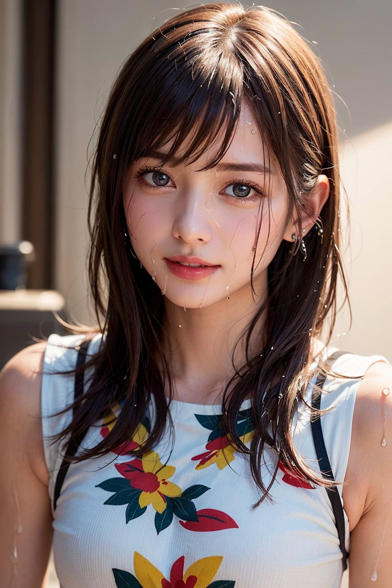 花柄トップスの清楚な長髪ポートレート #美少女 #清楚 #花