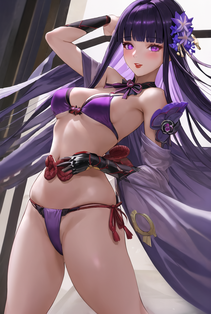 紫の優雅な長髪美少女アニメイラスト #美少女 #アニメ #長髪