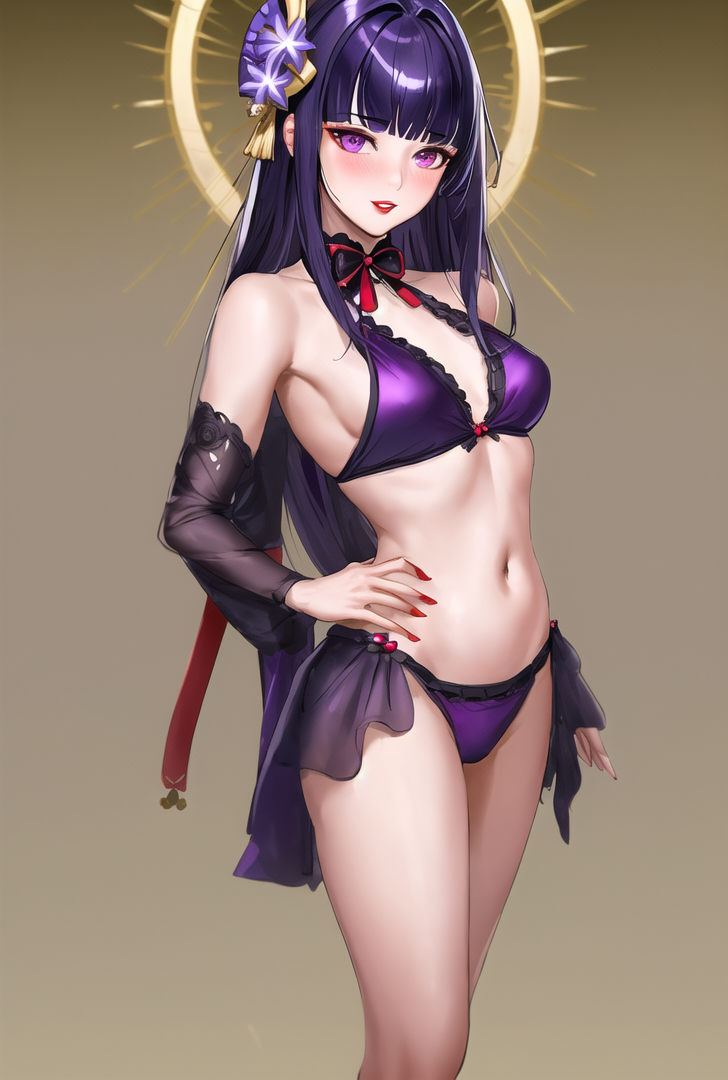 紫紺の装束に身を包む神秘的な美少女 #美少女 #神秘的 #ビキニ
