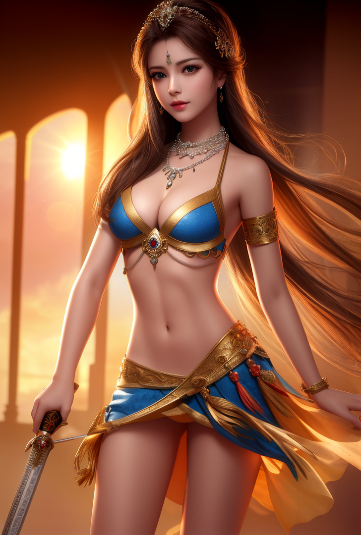金色に輝く戦士姿の美少女ポートレート #美少女 #戦士 #和風