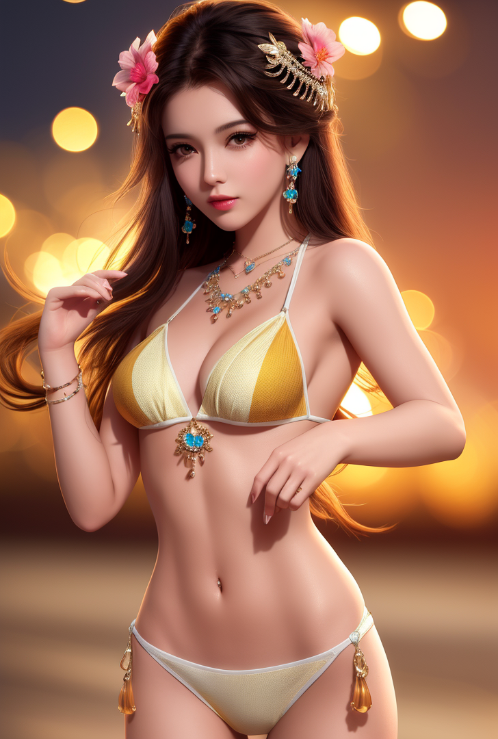 金色に輝く夜会の美少女ポートレート #美少女 #優雅 #ファンタジー