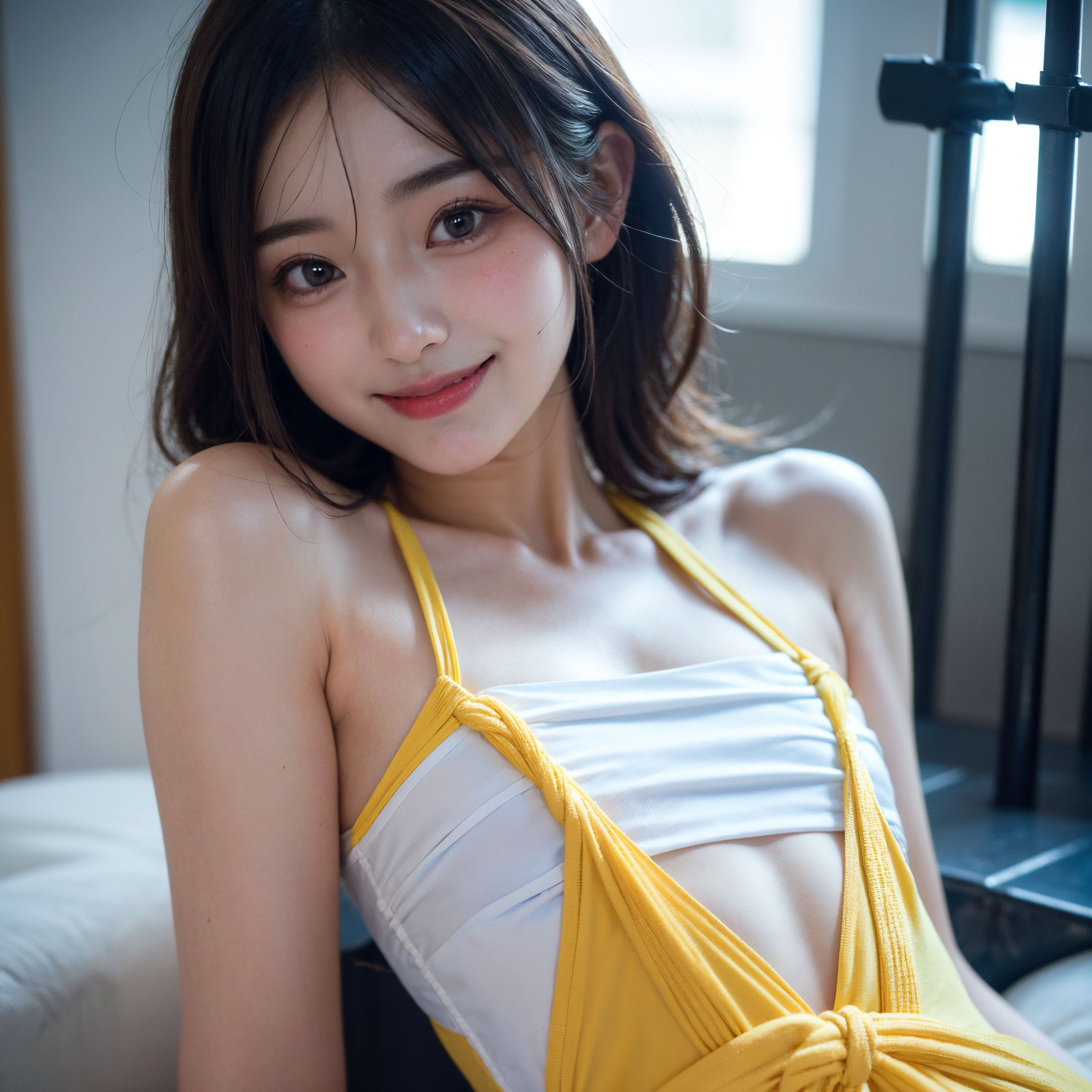 黒髪ショートの柔らかな笑顔ポートレート #美少女 #笑顔 #ドレス