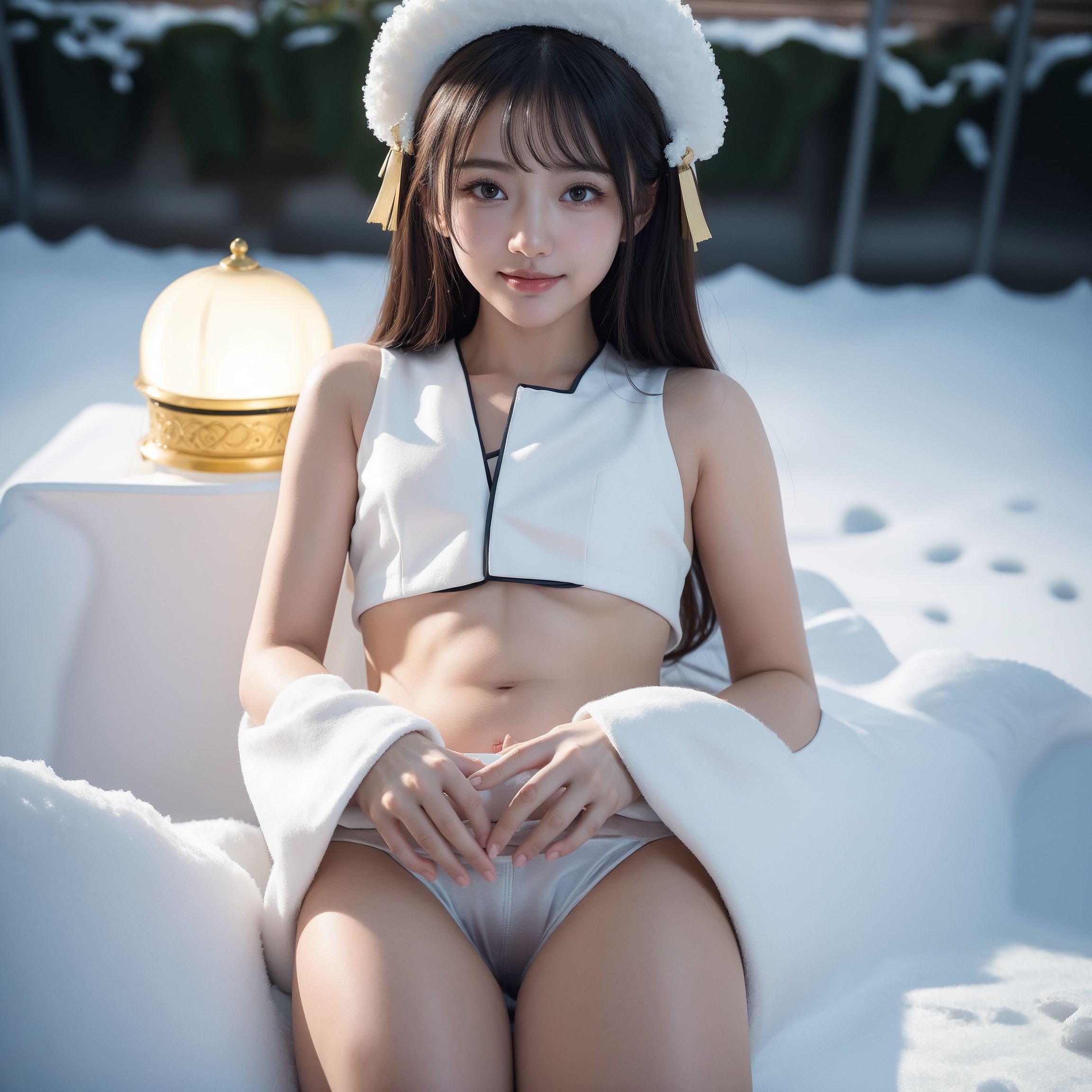 冬の雪景色に映える白コーデのポートレート #美少女 #冬景色 #清楚