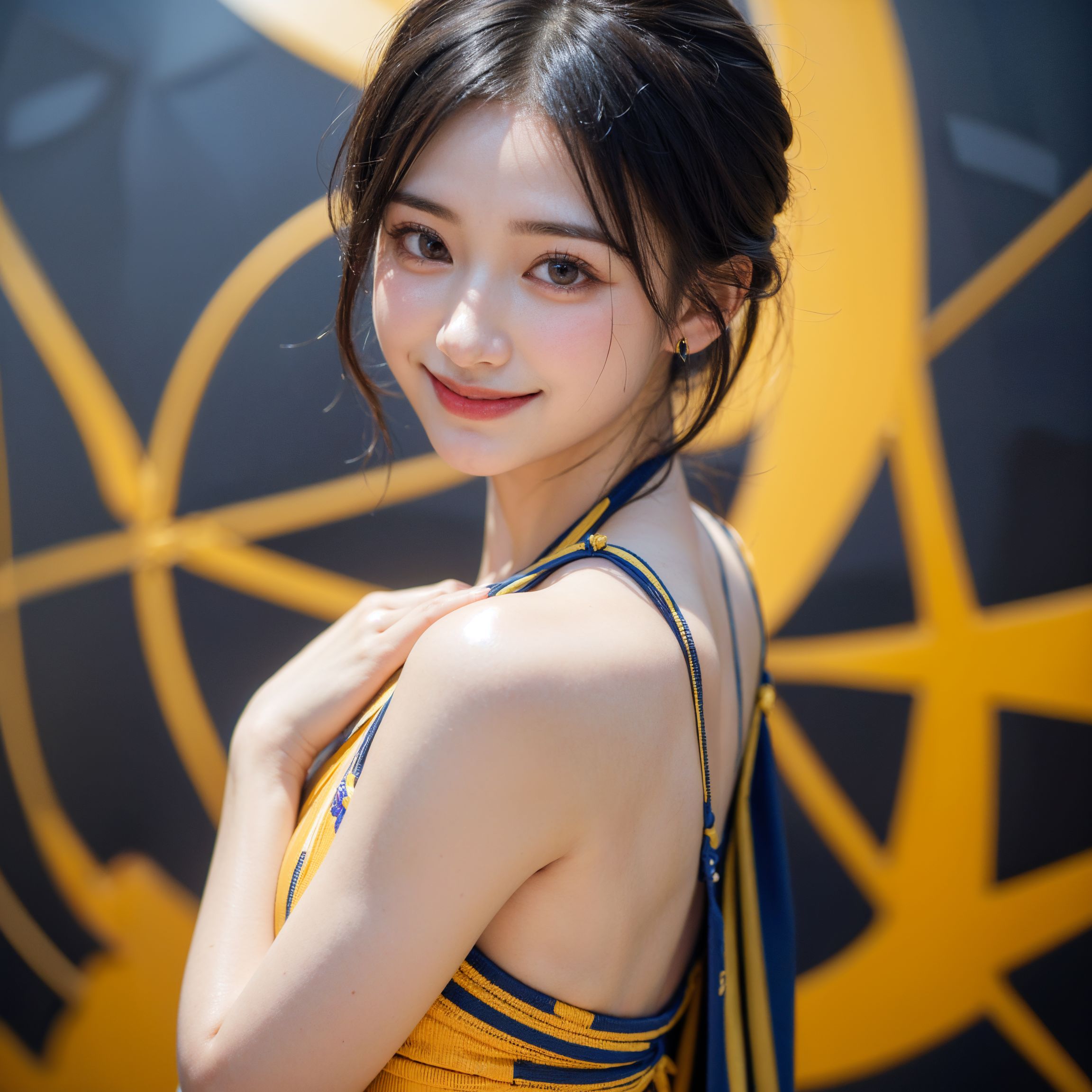 黒髪美少女の振り返りポートレート #水着 #美少女 #黒髪
