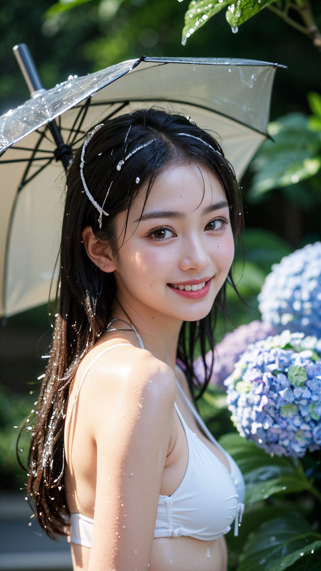 傘をさした黒髪美少女の屋外ポートレート #美少女 #屋外 #傘