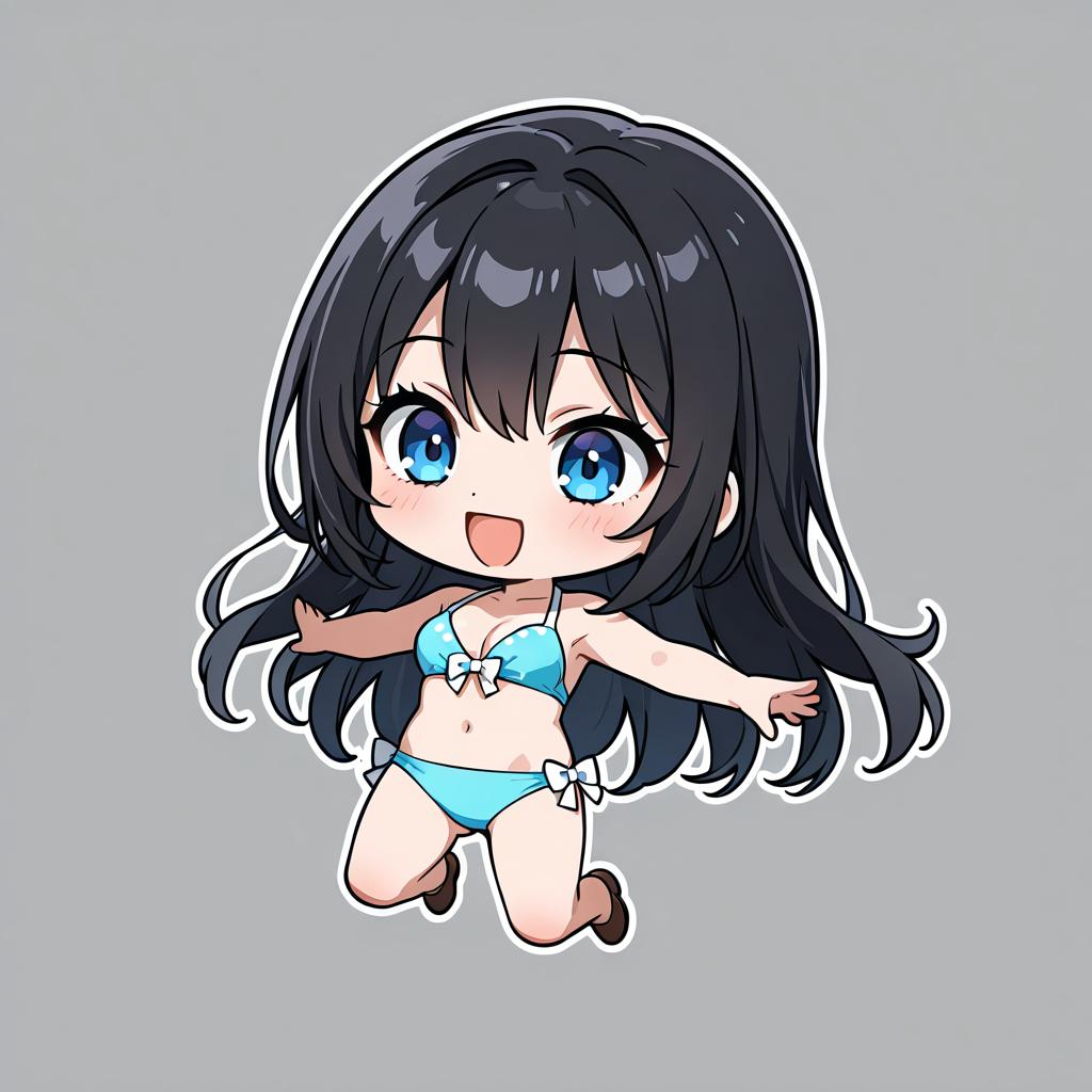 黒髪ショートの笑顔美少女、夏の水着姿 #美少女 #笑顔 #水着