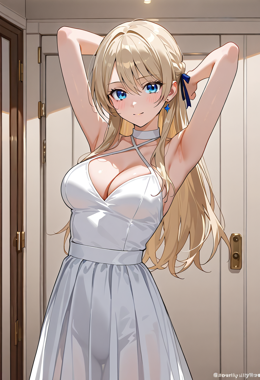 清楚なドレス姿のロングヘア美少女ポートレート #美少女 #清楚 #ドレス