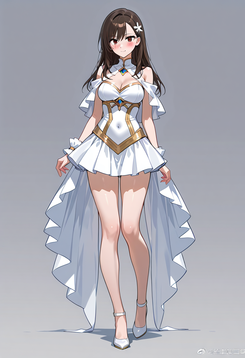 白いドレスの優雅なファンタジーキャラクター #美少女 #ドレス #ファンタジー