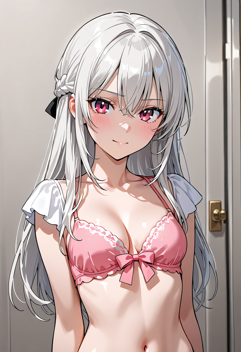 銀髪ロングヘアの清楚なアニメ調ポートレート #美少女 #清楚 #優雅