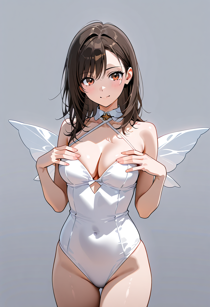 白い翼の天使、清楚なアニメ調ポートレート #天使 #美少女 #清楚