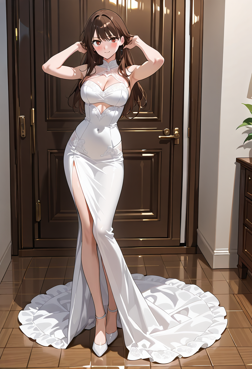 白いウェディングドレスの優雅なポートレート #美少女 #ウェディング #ドレス