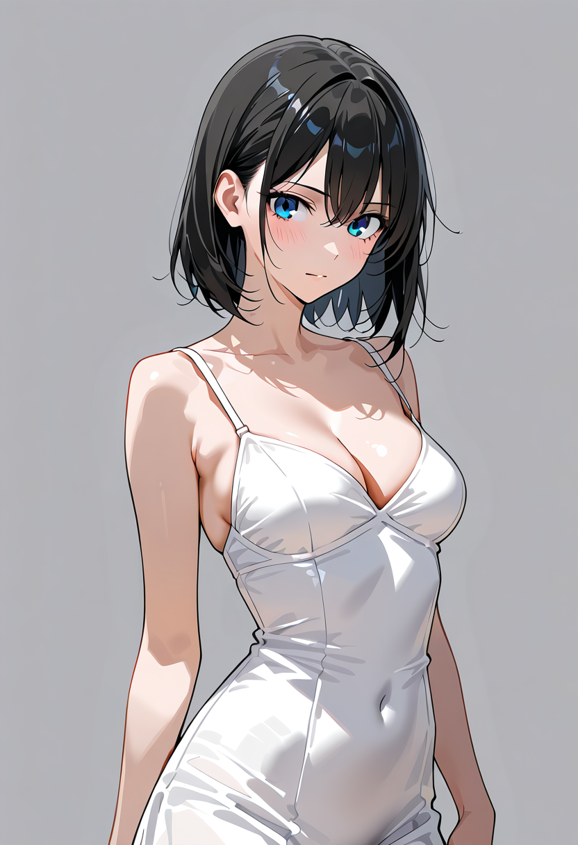 清楚な白ドレスのショートヘア美少女ポートレート #美少女 #清楚 #ショートヘア
