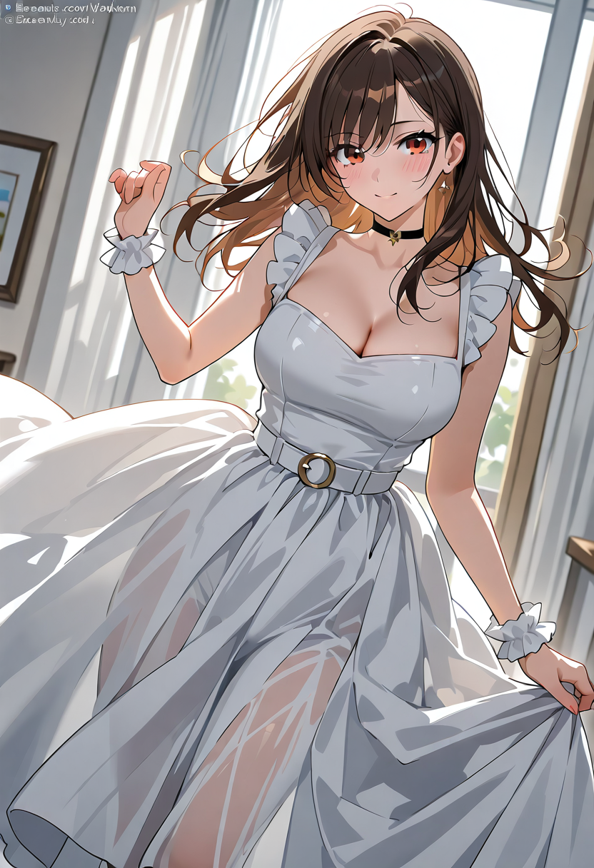 清楚なワンピース姿、優雅なポートレート #美少女 #清楚 #ワンピース