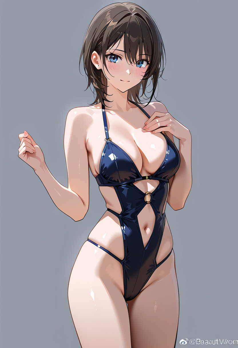 紺色水着の黒髪美少女 #美少女 #清楚 #黒髪