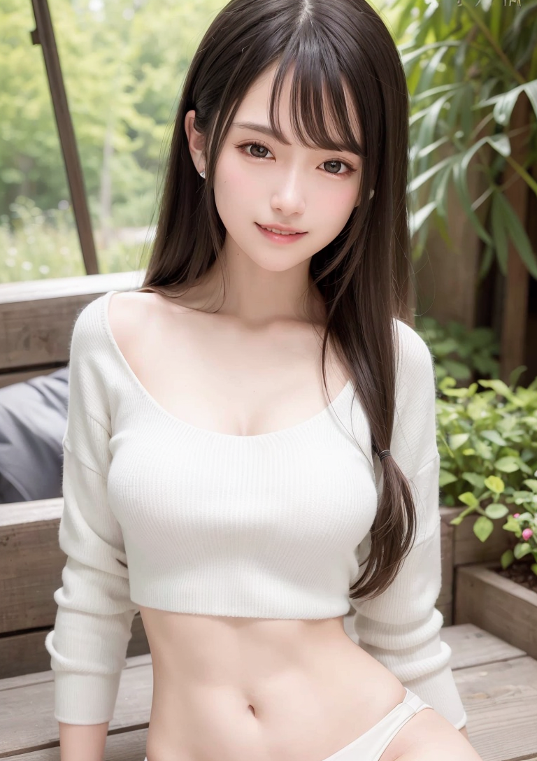 初夏の庭園で微笑む長髪の清楚なポートレート #美少女 #清楚 #長髪