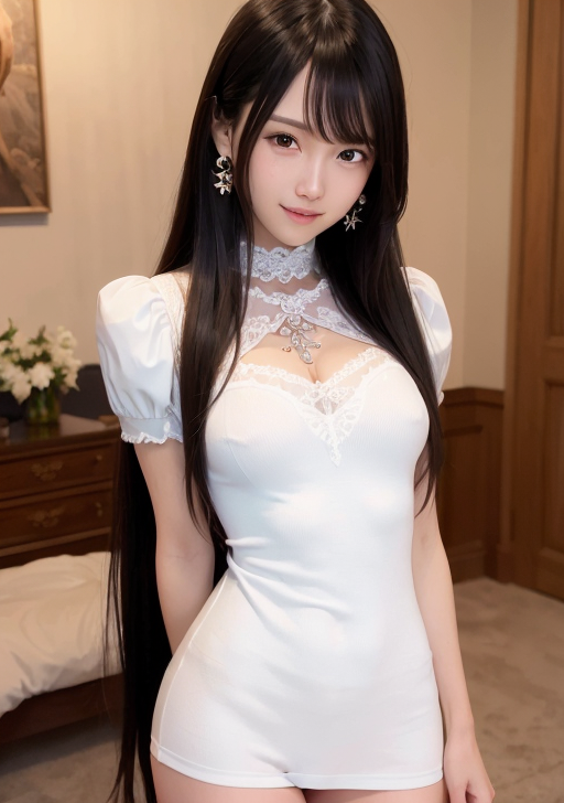 黒髪ロングの清潔感あふれるドレス姿 #美少女 #清潔感 #黒髪
