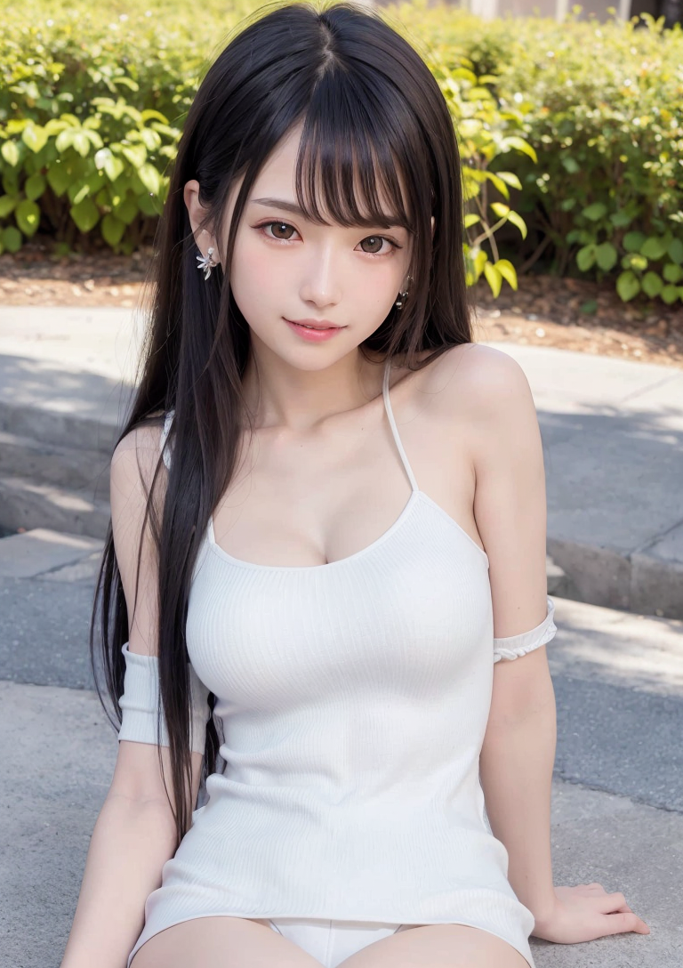 清楚な黒髪ロングヘアの屋外ポートレート #美少女 #清楚 #ポートレート