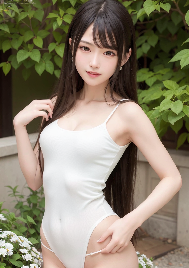 緑に囲まれた清楚なポートレート #美少女 #清楚 #長髪