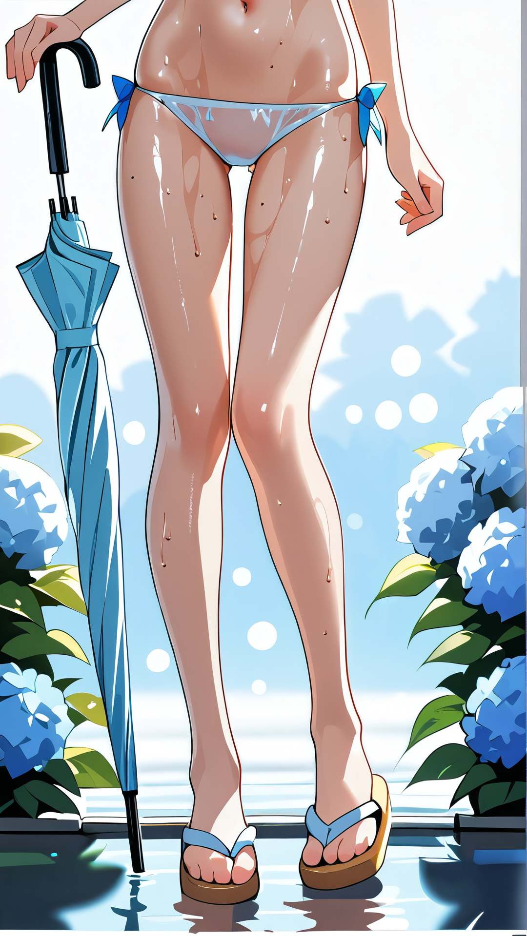 アジサイに囲まれた優雅な立ち姿 #美少女 #花 #自然