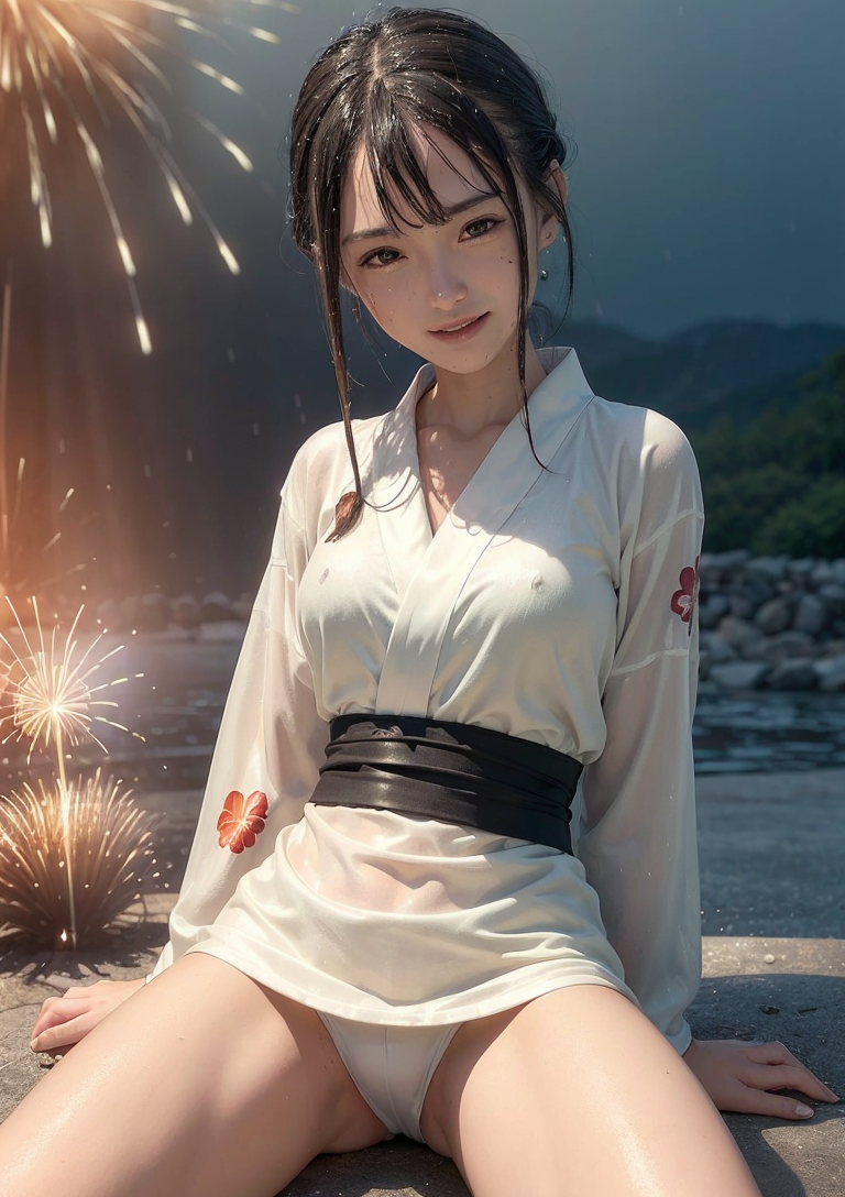 白衣と黒帯、夕焼けに映える和風ポートレート #美少女 #着物 #夕焼け