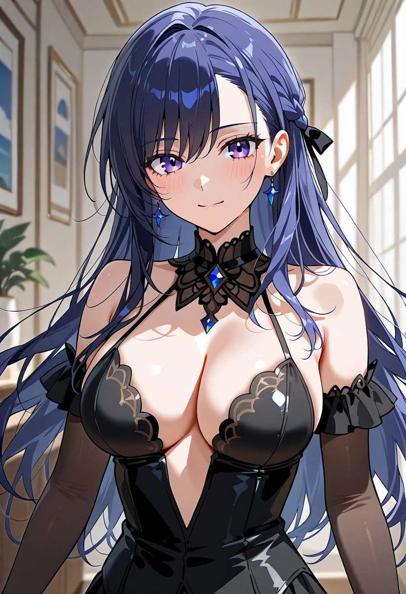 紫色の長髪が美しいアニメ調の美少女ポートレート #美少女 #アニメ調 #キャラクター