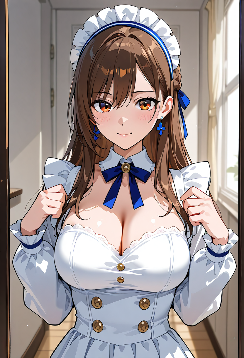 白いメイド服の少女ポートレート #美少女 #アニメ調 #キャラクター