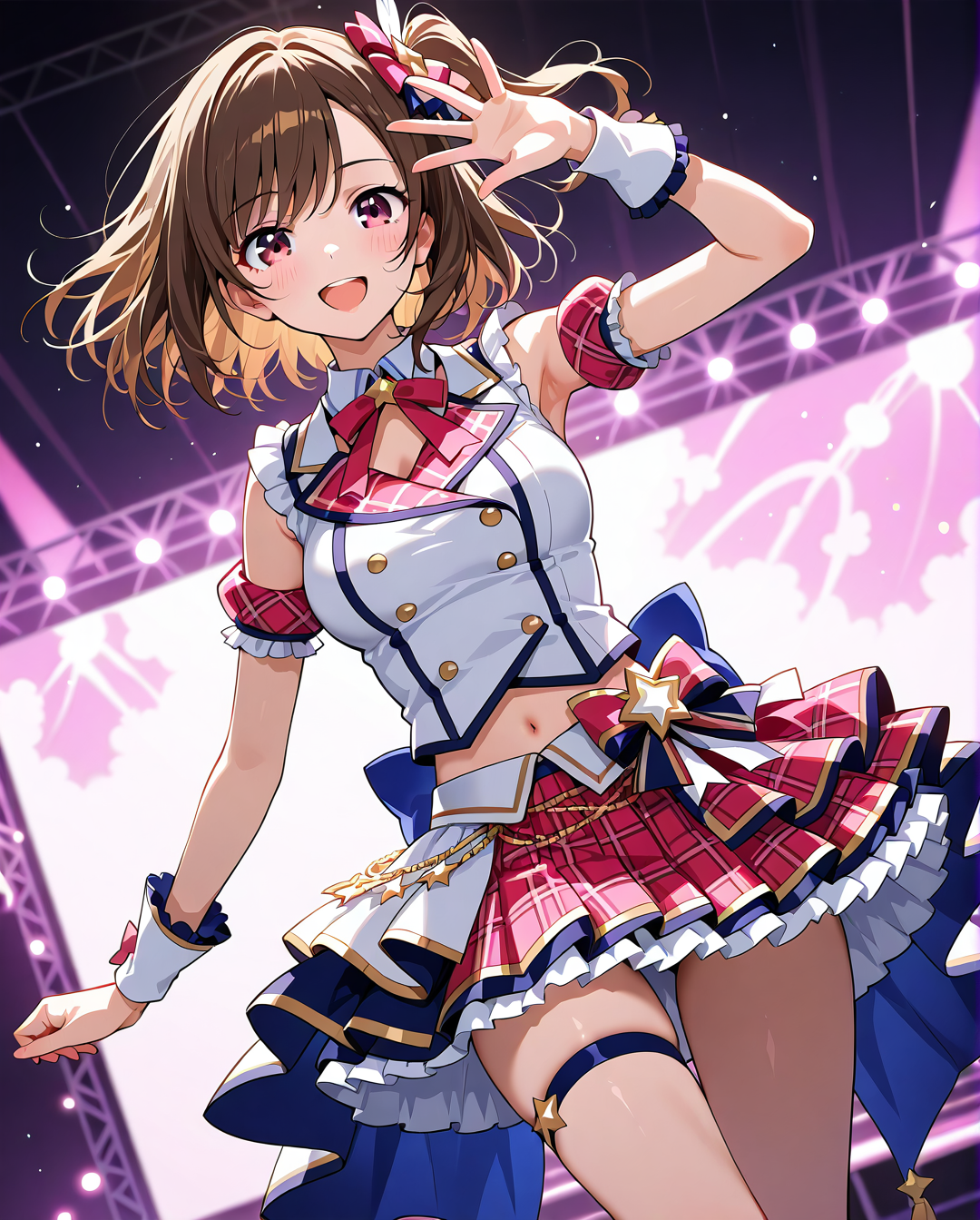ステージを彩るアイドル風美少女イラスト #美少女 #アニメ調 #衣装