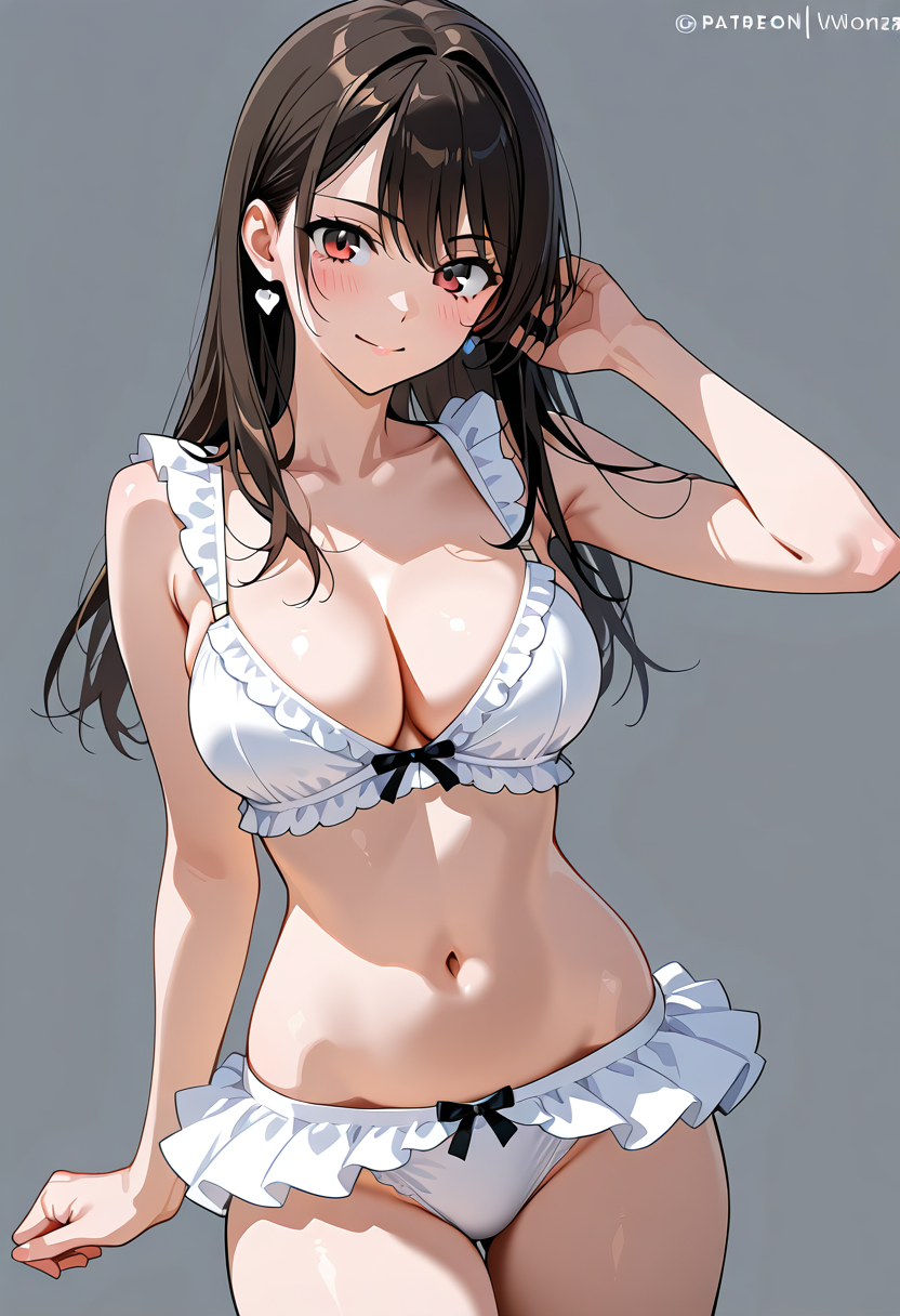 白フリルのポートレートポーズ #美少女 #アニメ調 #かわいい