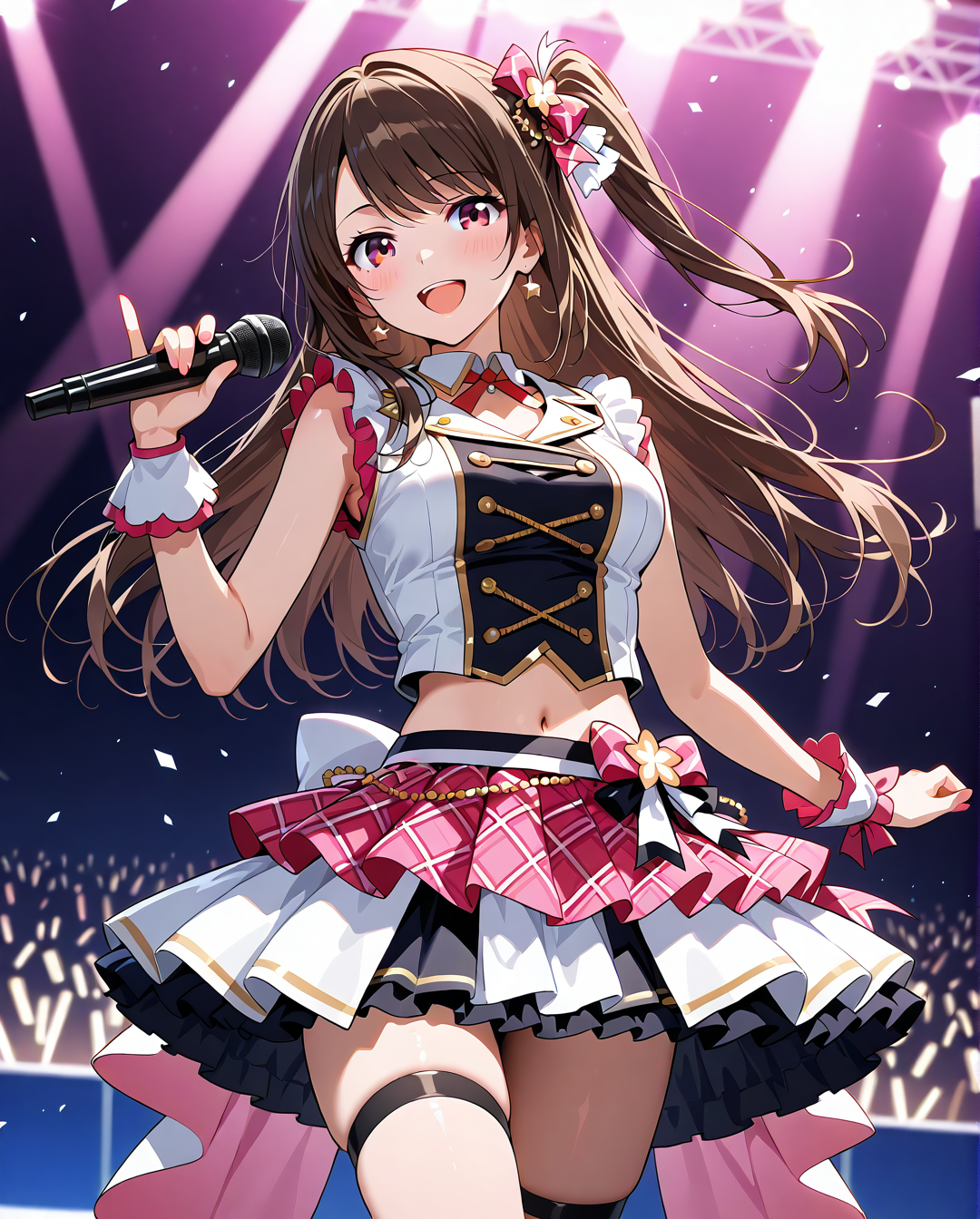 ステージで輝くアイドル風美少女ポートレート #美少女 #アニメ調 #かわいい