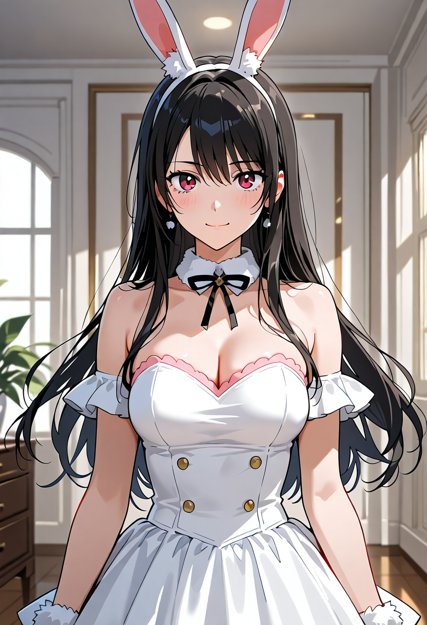ウサギ耳のコスプレ姿、赤紫の瞳が印象的 #美少女 #アニメ調 #コスプレ