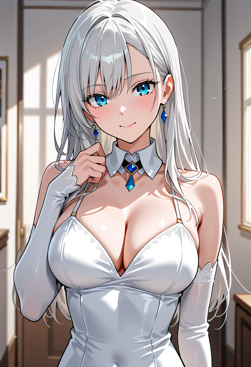 白髪美少女のエレガントポートレート #美少女 #アニメ調 #かわいい