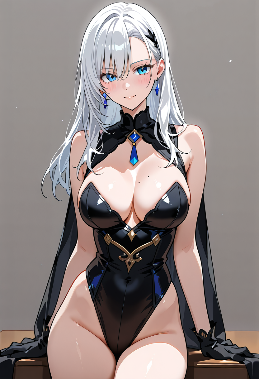 白髪美少女の優雅なポートレート #美少女 #アニメ調 #キャラクター