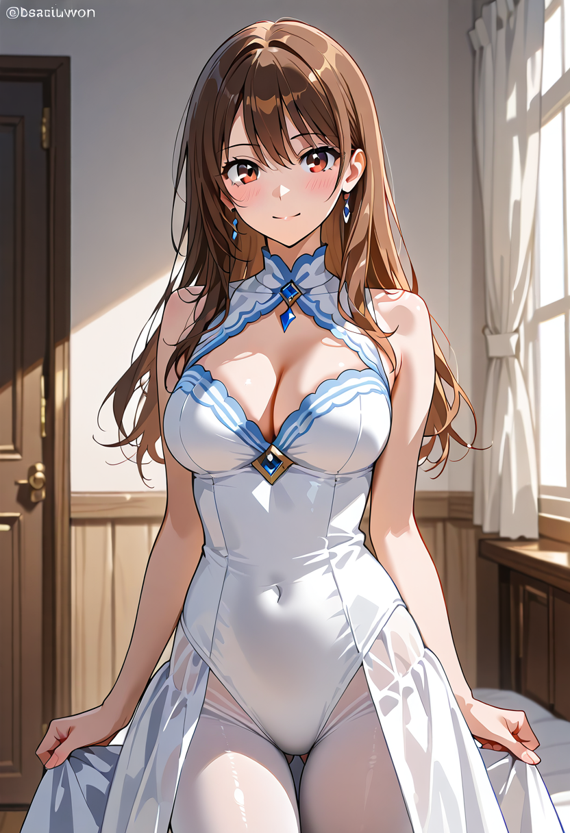 白いドレスの美少女ポートレート #美少女 #アニメ調 #かわいい
