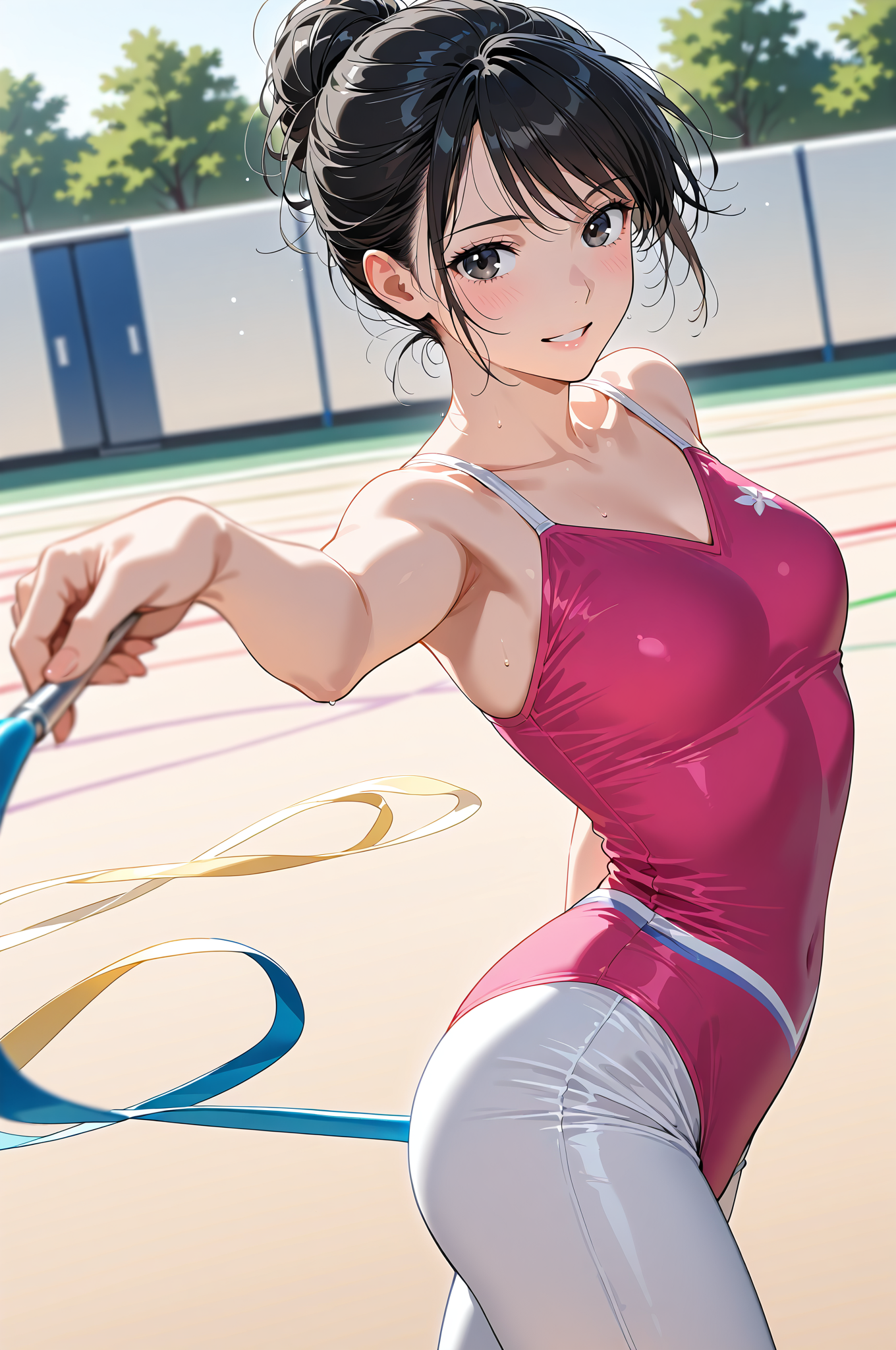 陽光の中で微笑む、アニメ調の美少女ポートレート #アニメ調 #美少女 #かわいい