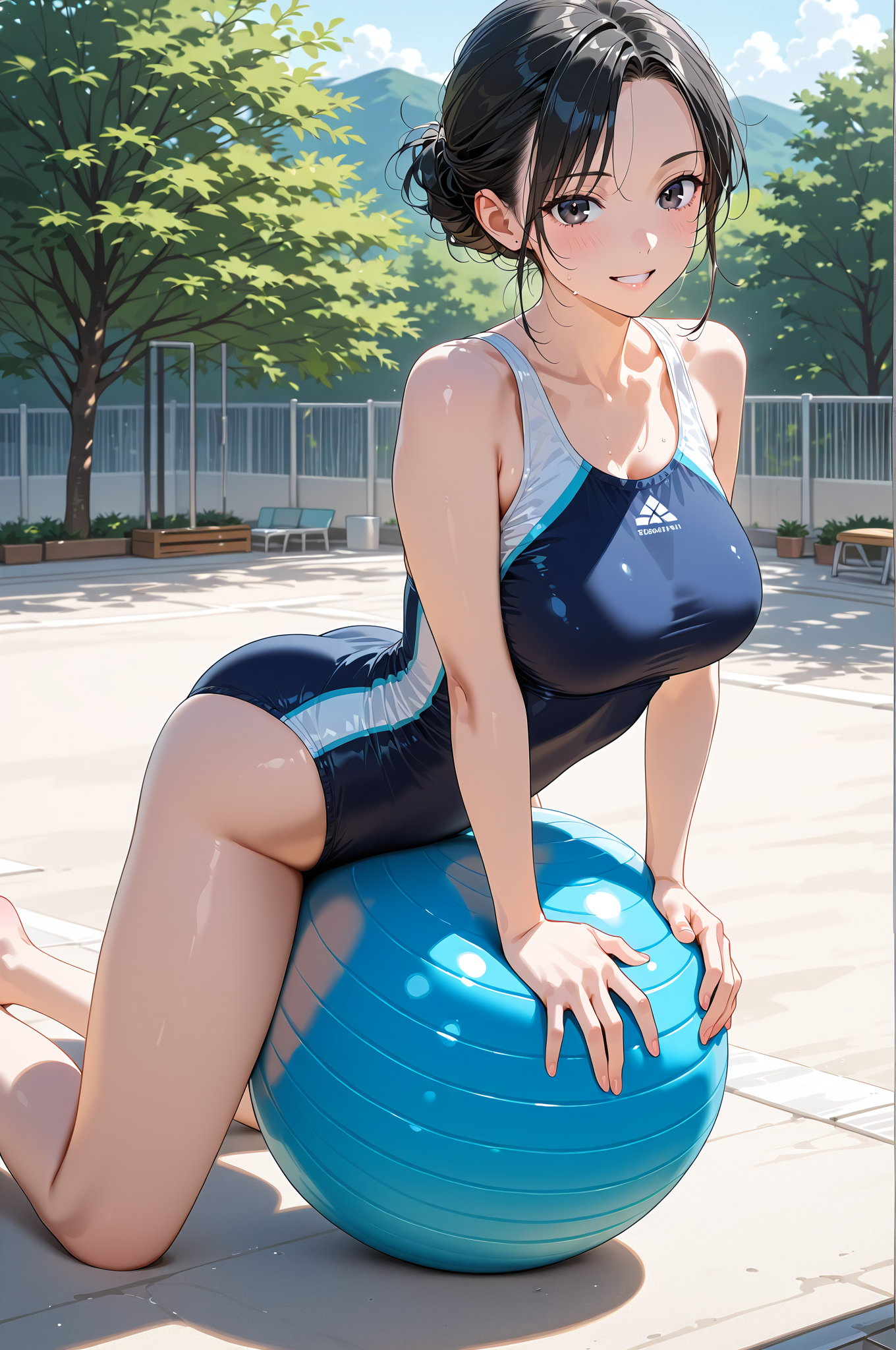 緑に囲まれたテラスでの爽やかなポートレート #美少女 #屋外 #かわいい